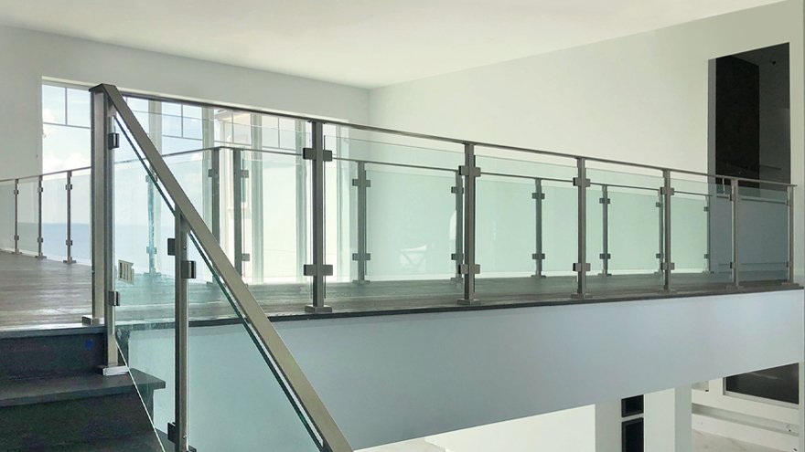 Glass stair railing example 4